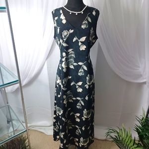 Vintage 90's Max Taylor Maxi Sleeveless Dress, Size: 9/10, Blackish & Cream